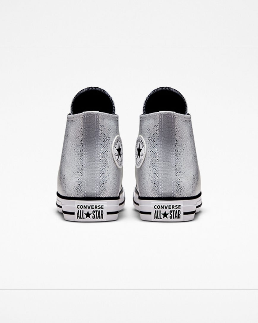 Girls' Converse Chuck Taylor All Star Glitter High Top Shoes Silver / Grey / Black | AU 85046T